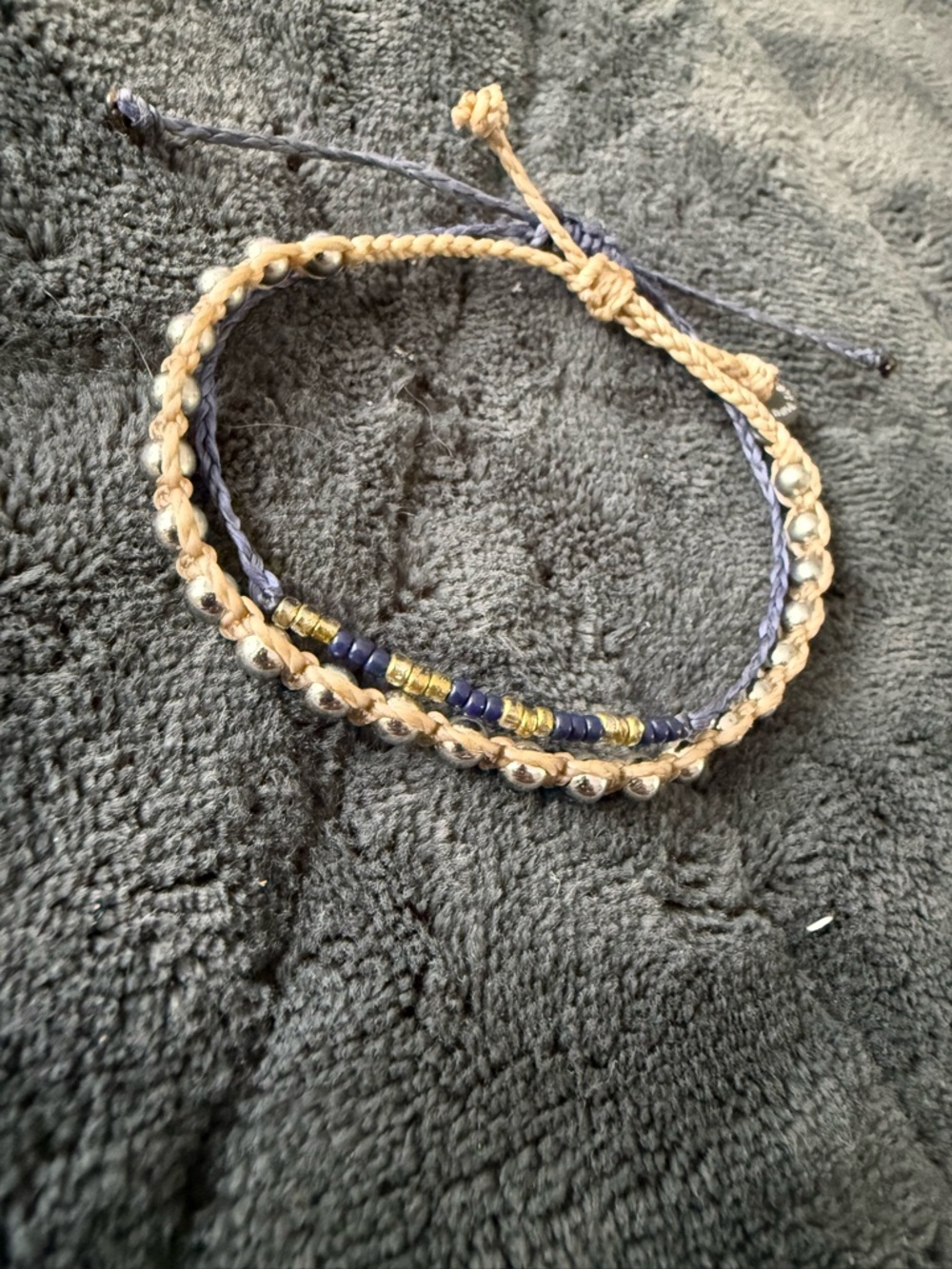Pura Vida Tan silver Bead Wrap Bracelet